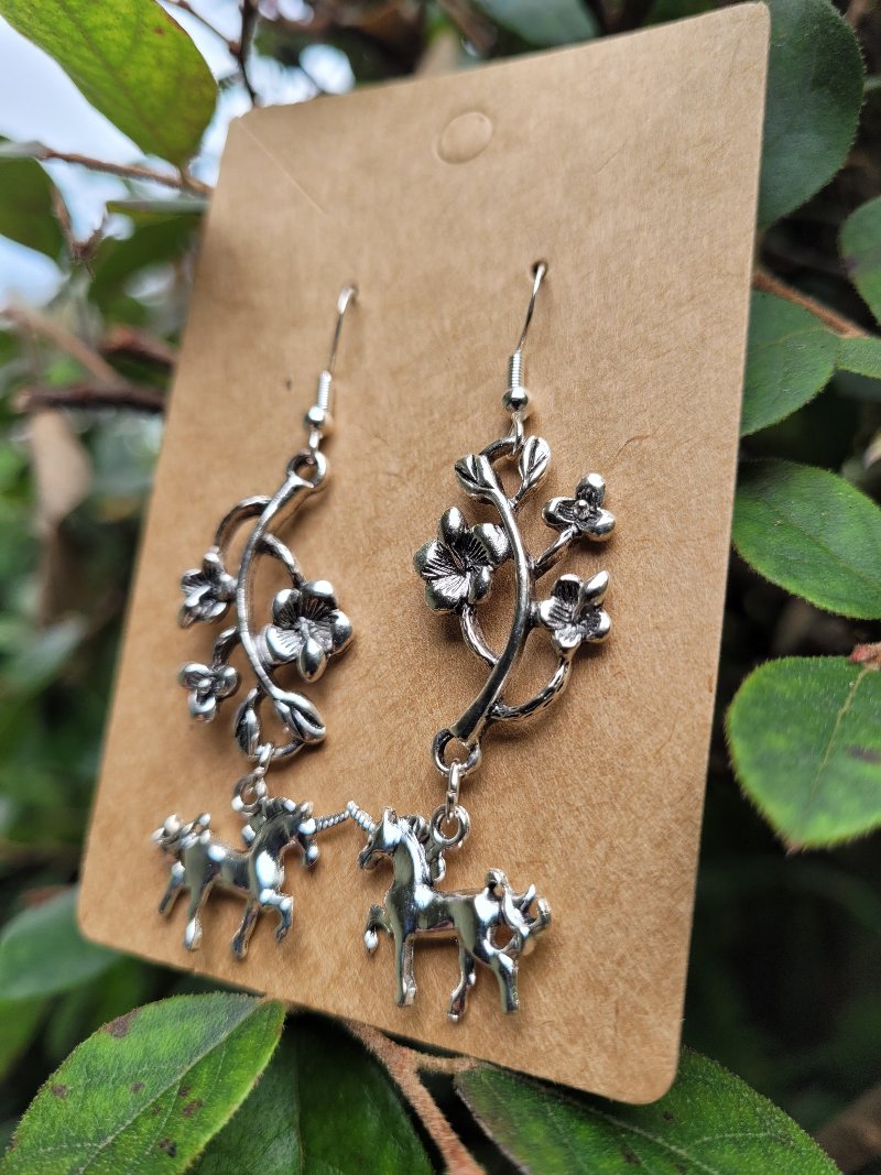 Botanical Unicorn Earrings