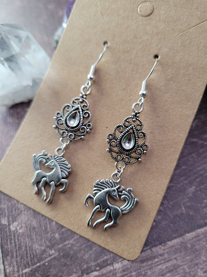 Ornate Unicorn Earrings