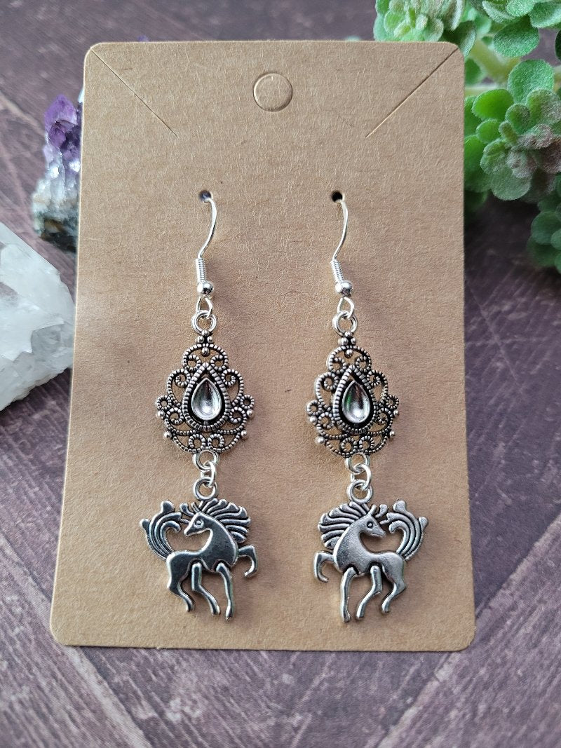 Ornate Unicorn Earrings