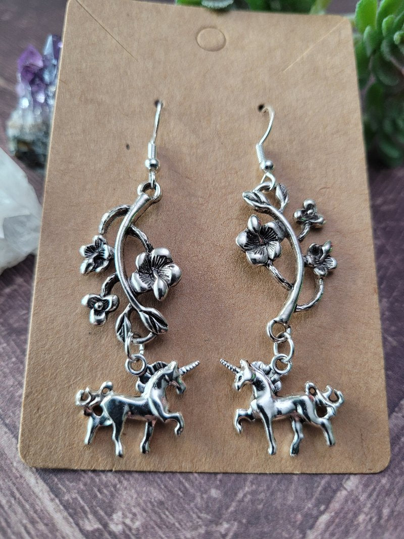 Botanical Unicorn Earrings