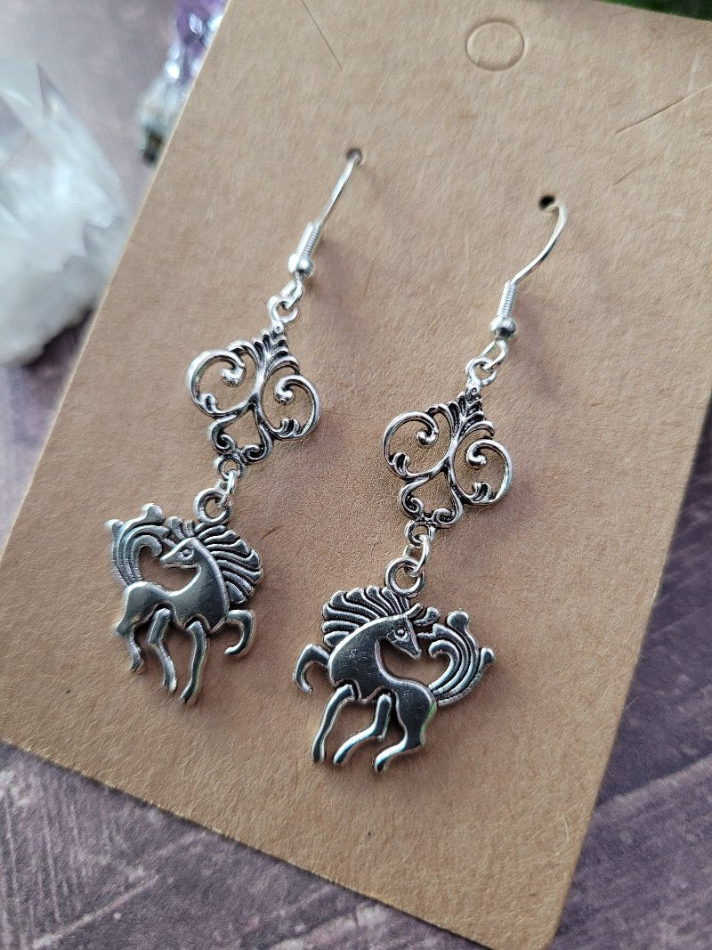 Filigree Unicorn Earrings