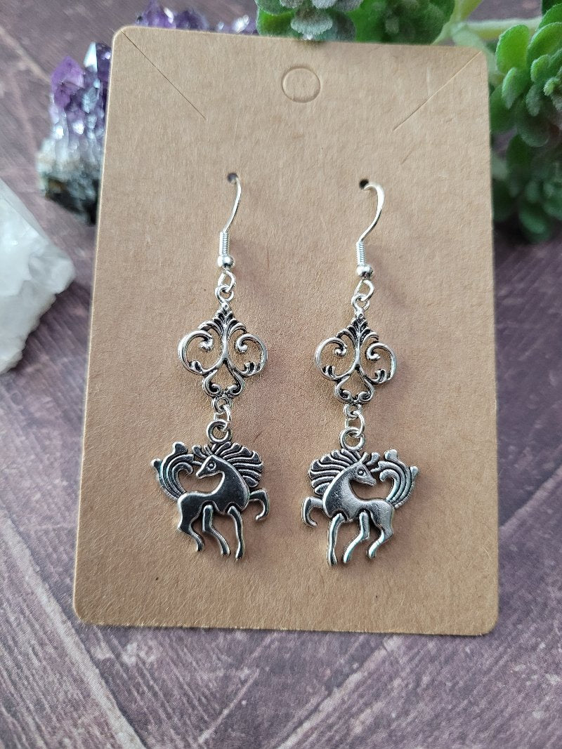 Filigree Unicorn Earrings