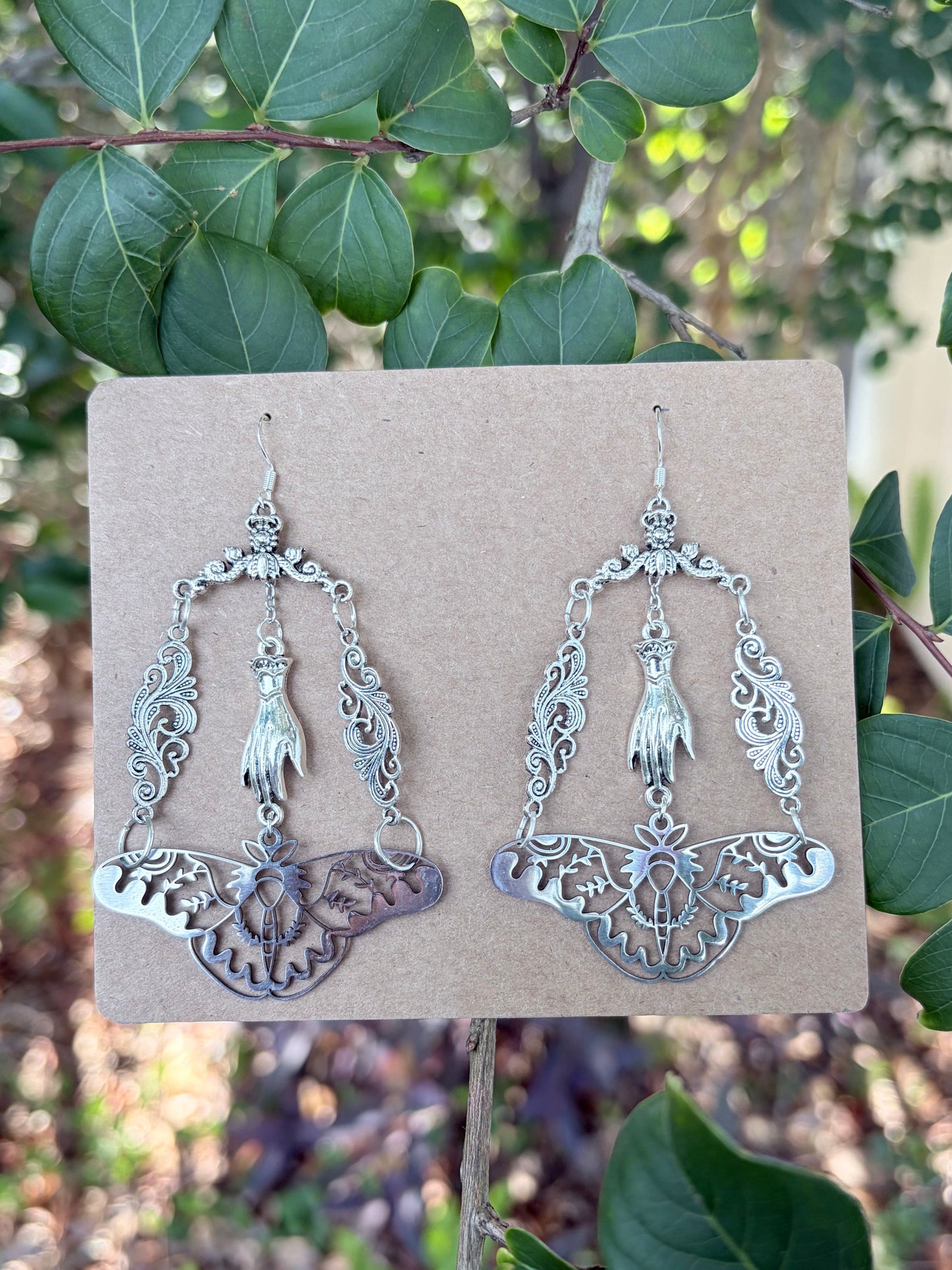 Into the Unknown | One-of-a-Kind Gothic Moth Statement Earrings