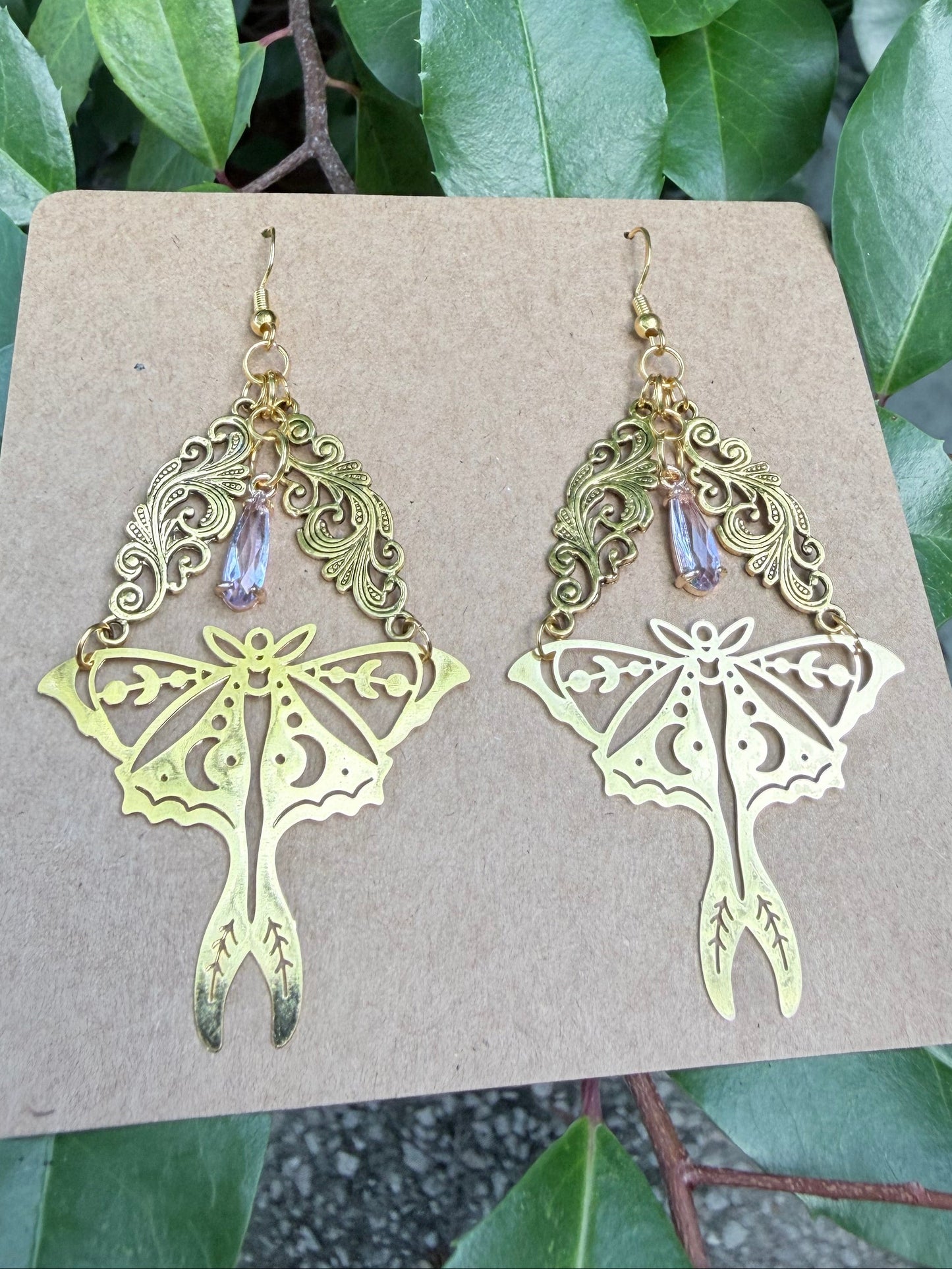 Twilight Veil | One-of-a-Kind Celestial Moth Statement Earrings