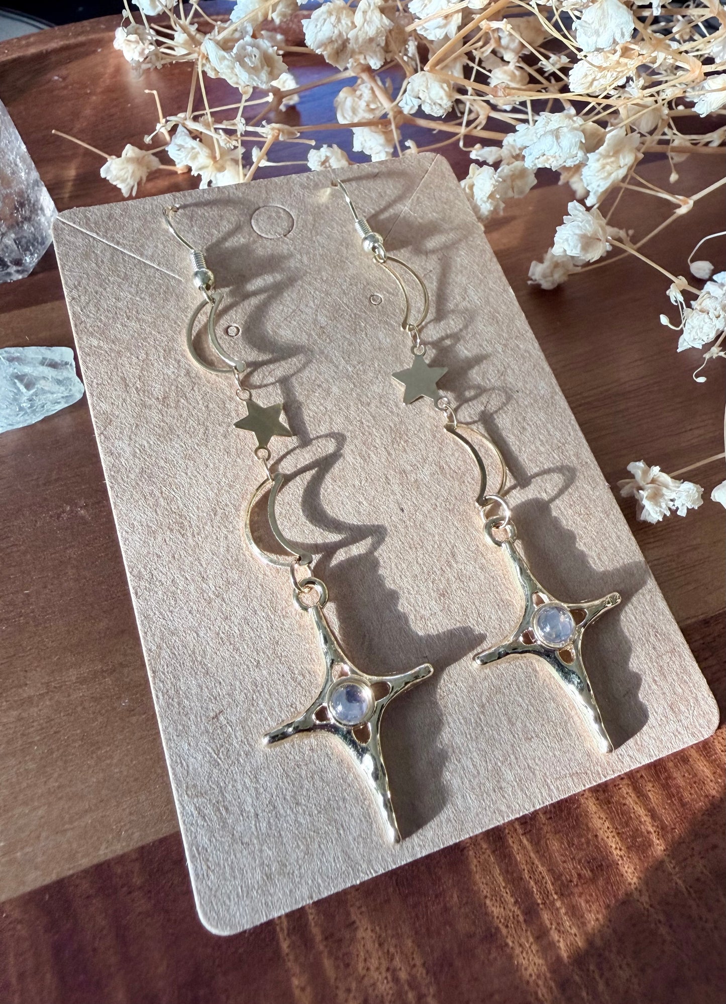 Astral Dreamer Celestial Earrings | 90s Whimsical Goth Moon & Star Jewelry