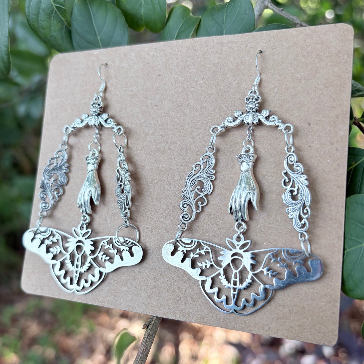 Into the Unknown | One-of-a-Kind Gothic Moth Statement Earrings