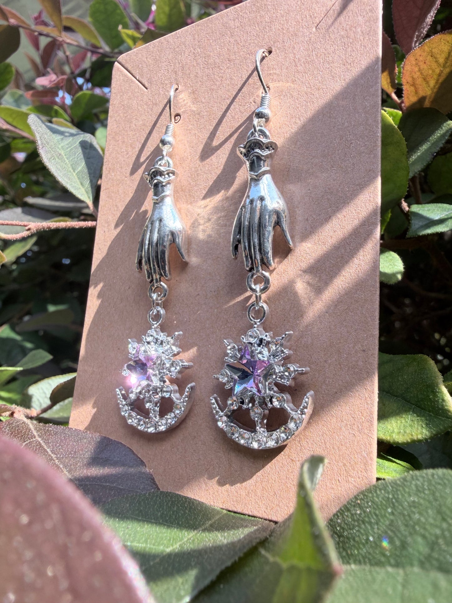 Starbound Wanderer Celestial Earrings | Gothic Moon & Star Jewelry