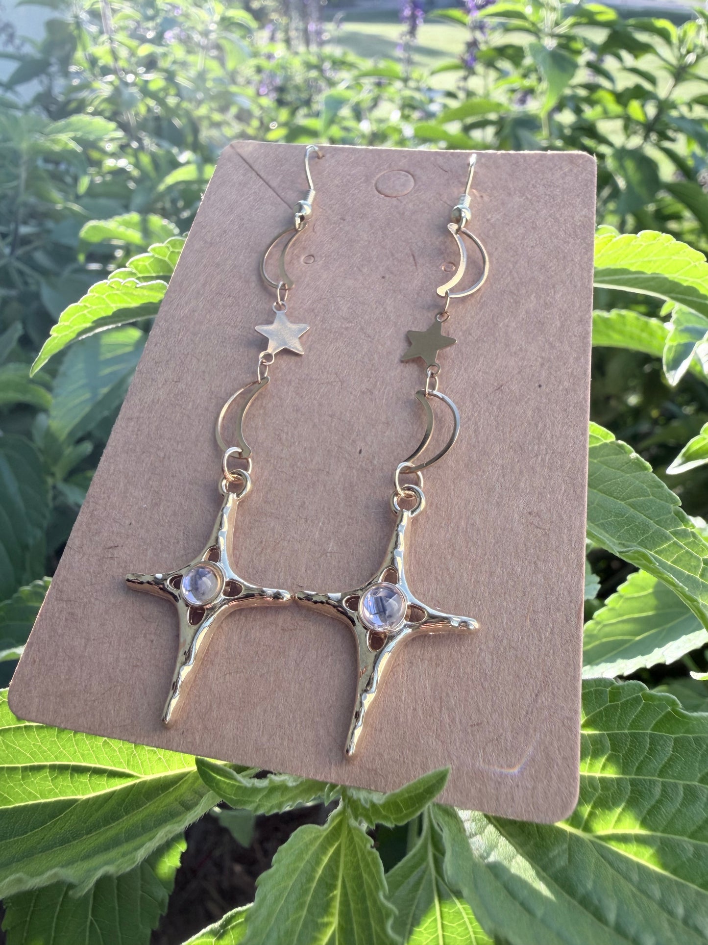 Astral Dreamer Celestial Earrings | 90s Whimsical Goth Moon & Star Jewelry