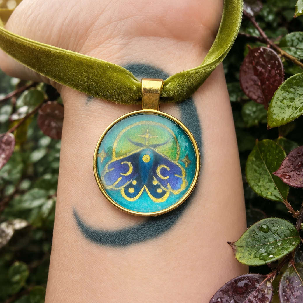 Moonlit Moth Velvet Choker