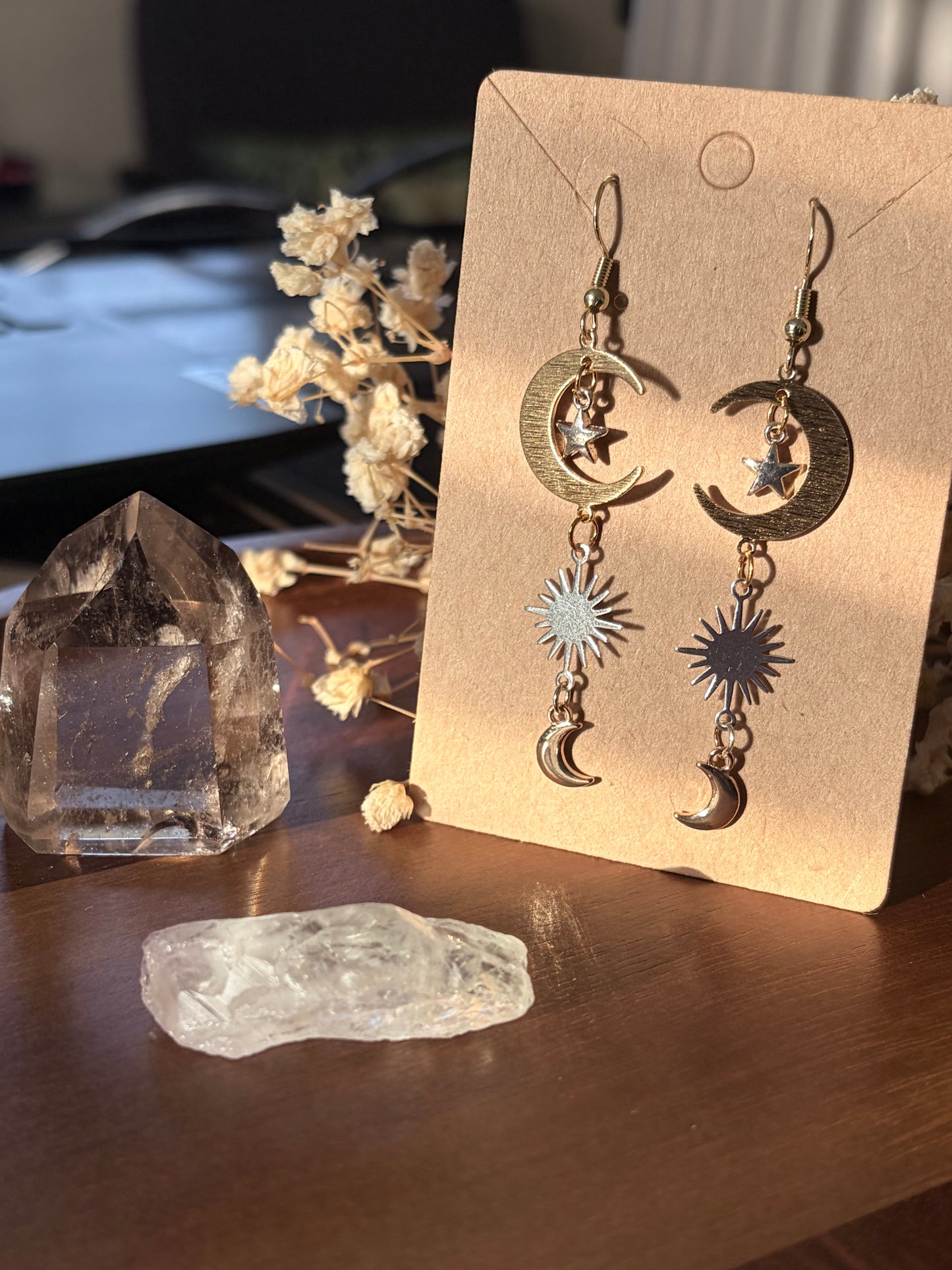 Celestial Daydream Earrings | 90s Whimsical Moon & Star Jewelry