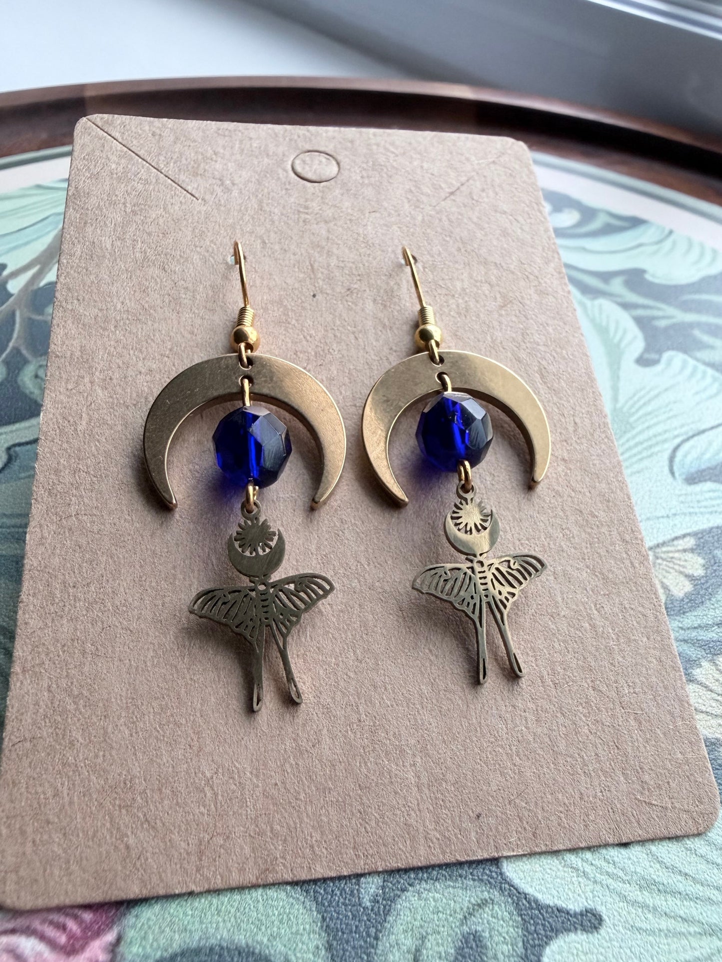 Blue Hour | One-of-a-Kind Celestial Moth Statement Earrings