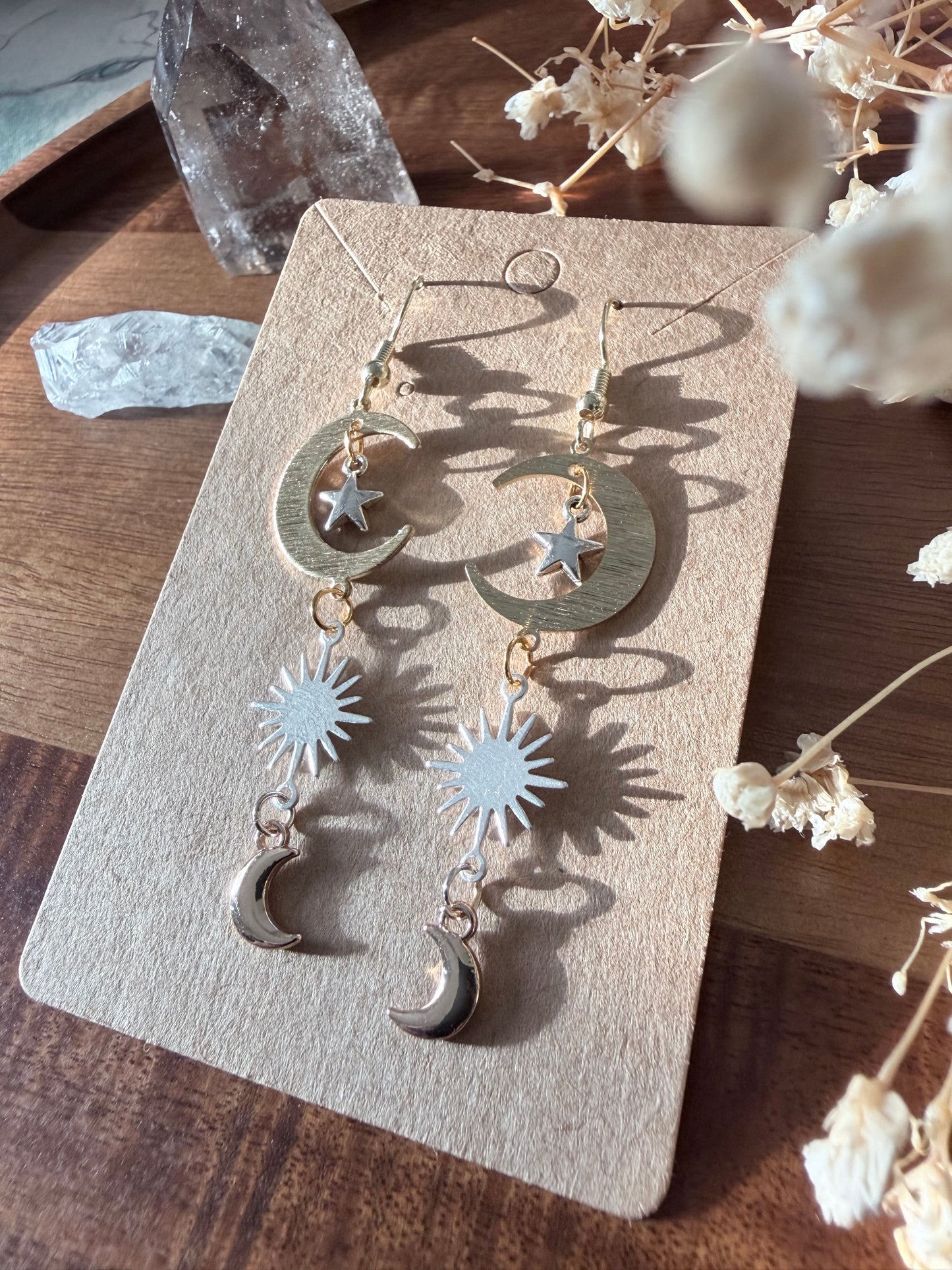 Celestial Daydream Earrings | 90s Whimsical Moon & Star Jewelry