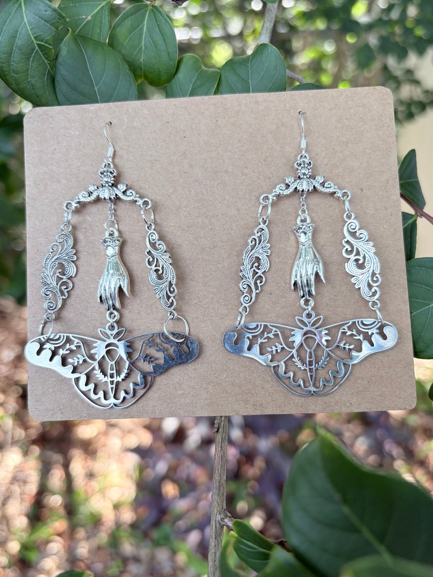 Into the Unknown | One-of-a-Kind Gothic Moth Statement Earrings