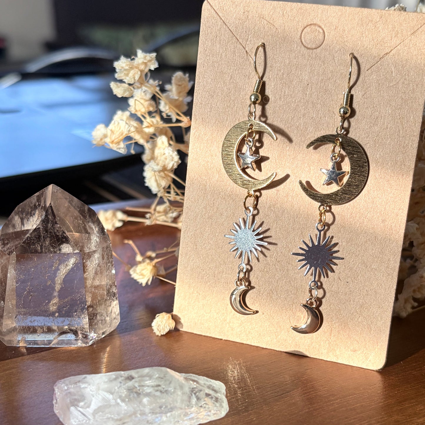Celestial Daydream Earrings | 90s Whimsical Moon & Star Jewelry