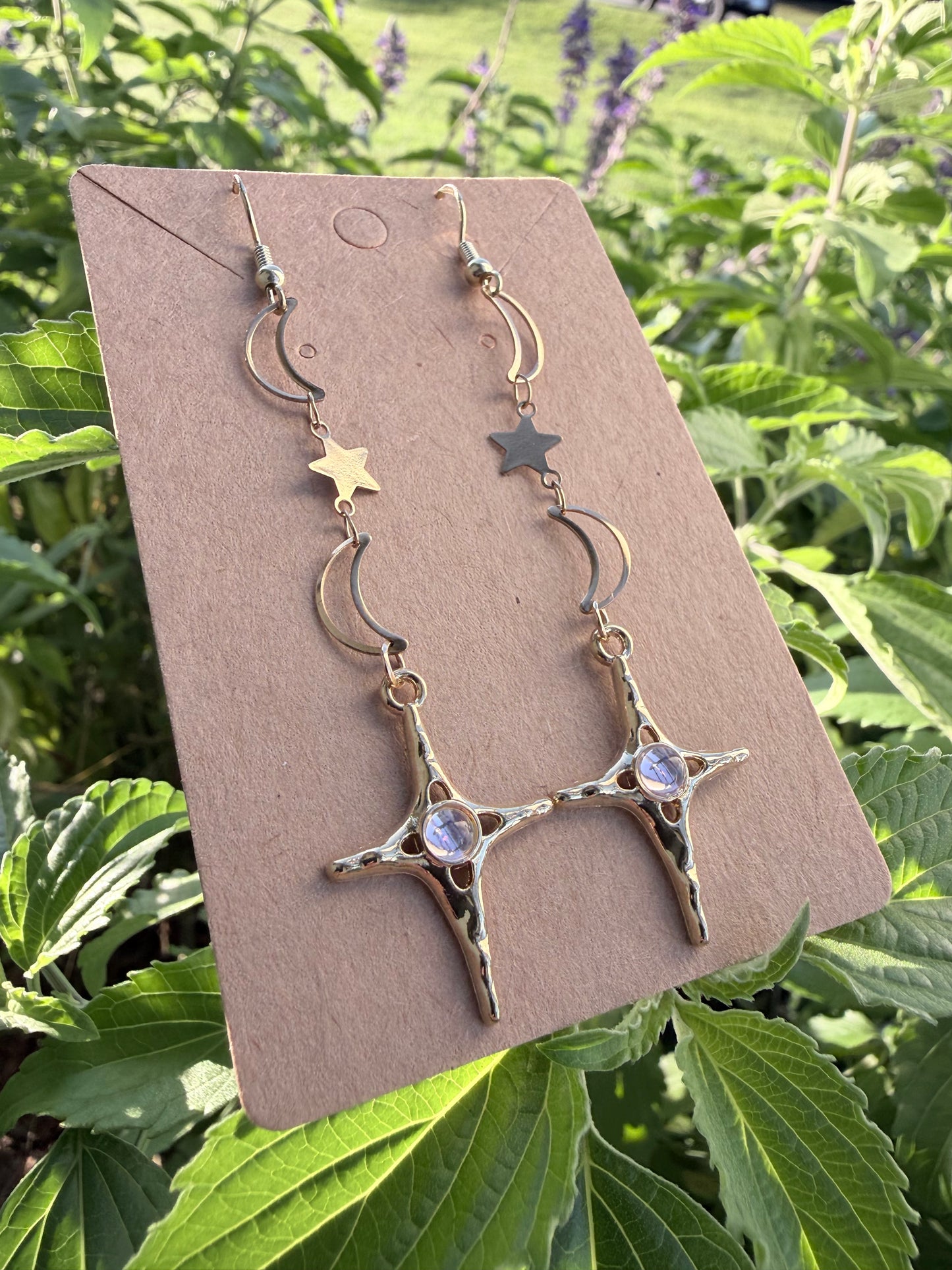 Astral Dreamer Celestial Earrings | 90s Whimsical Goth Moon & Star Jewelry