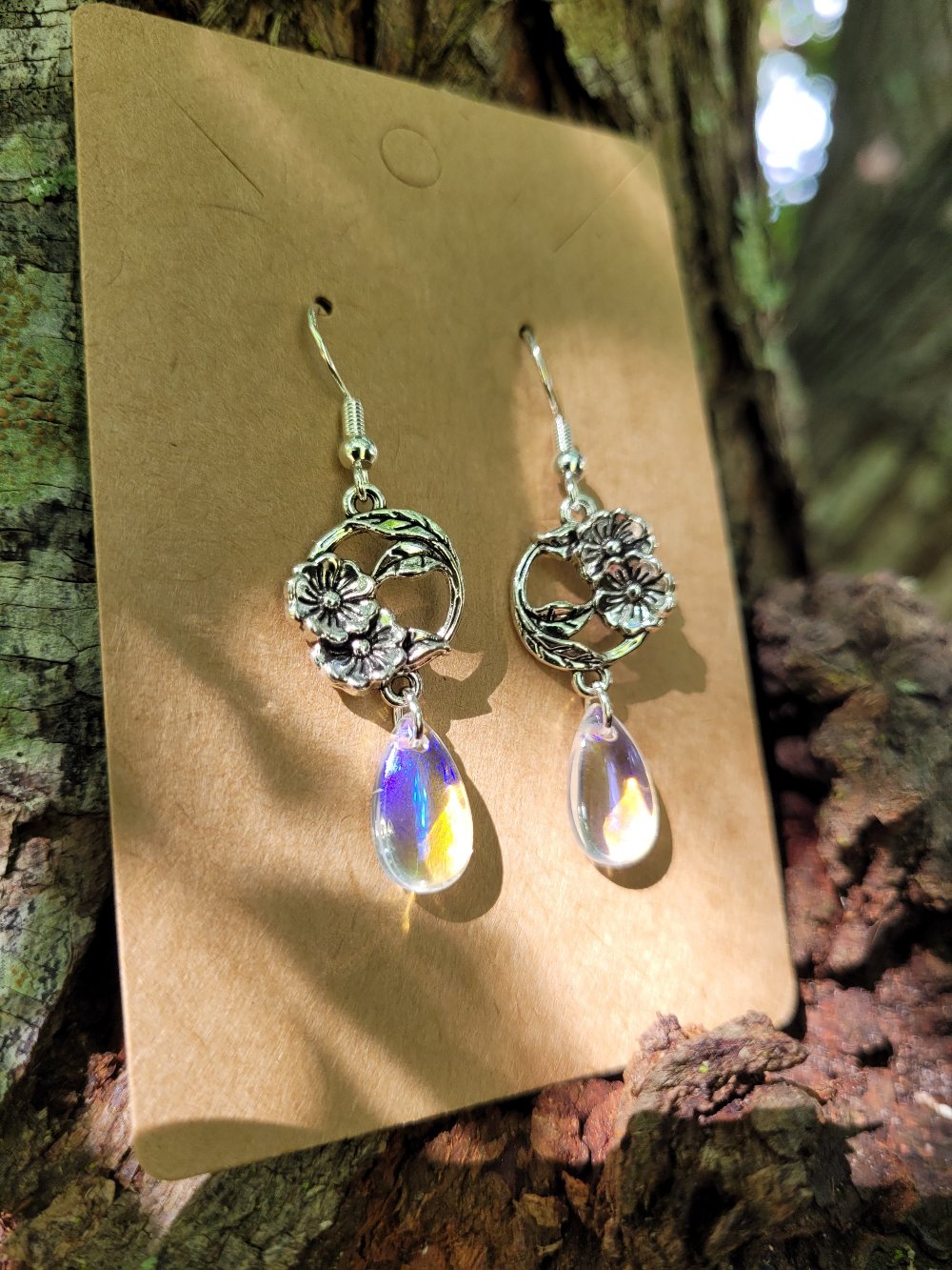 Botanical Teardrop Earrings - Multiple Color Options