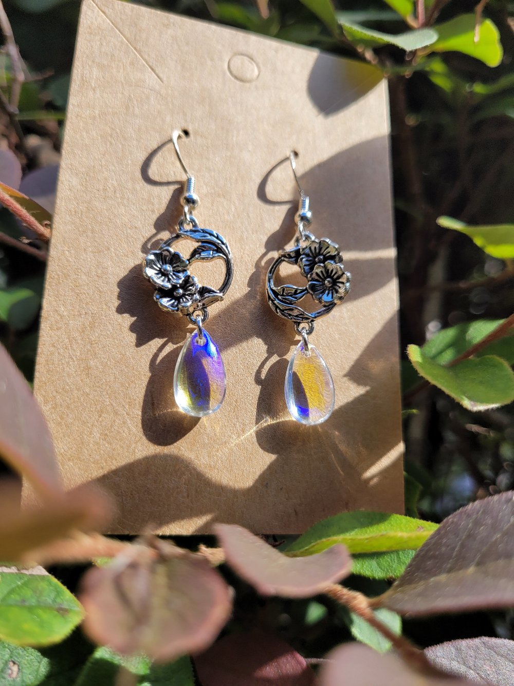 Botanical Teardrop Earrings - Multiple Color Options