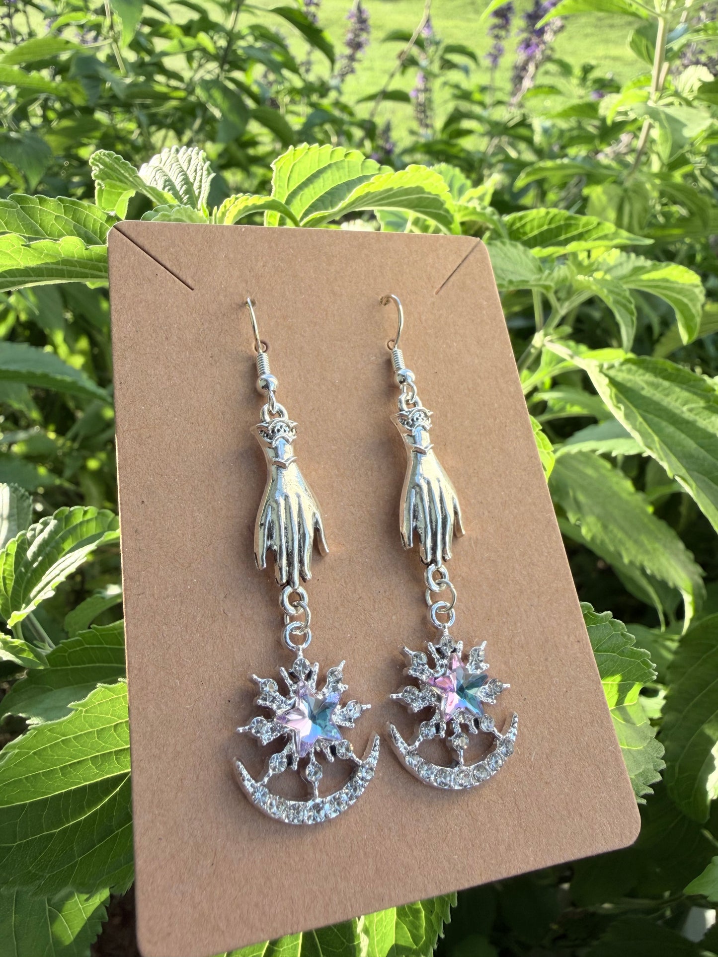 Starbound Wanderer Celestial Earrings | Gothic Moon & Star Jewelry