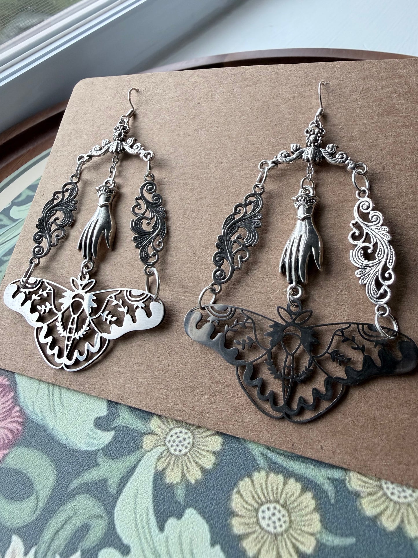 Into the Unknown | One-of-a-Kind Gothic Moth Statement Earrings