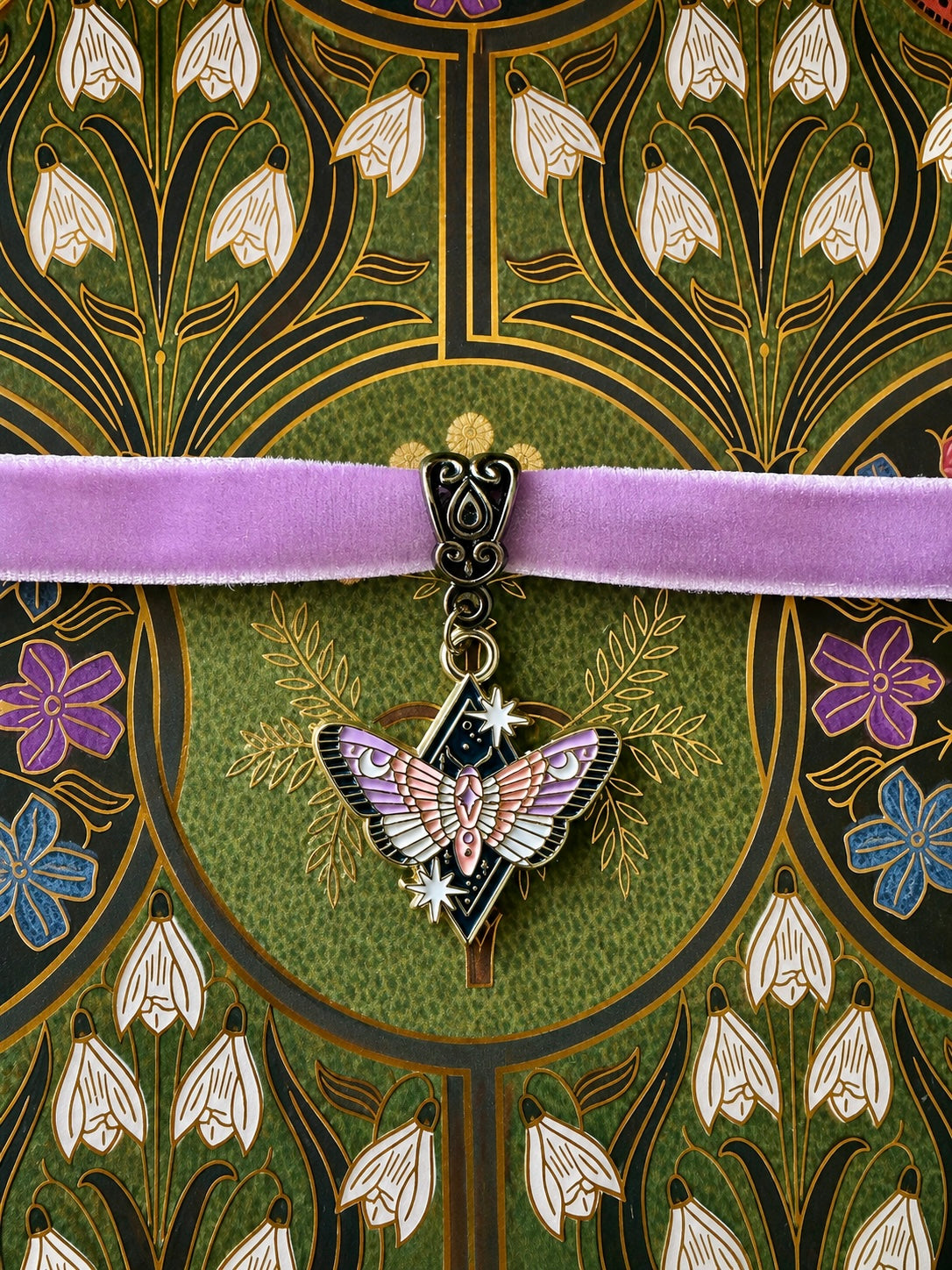 Celestial Moth Velvet Choker