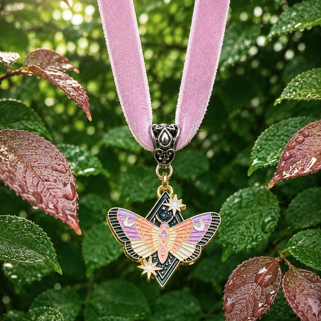 Celestial Moth Velvet Choker