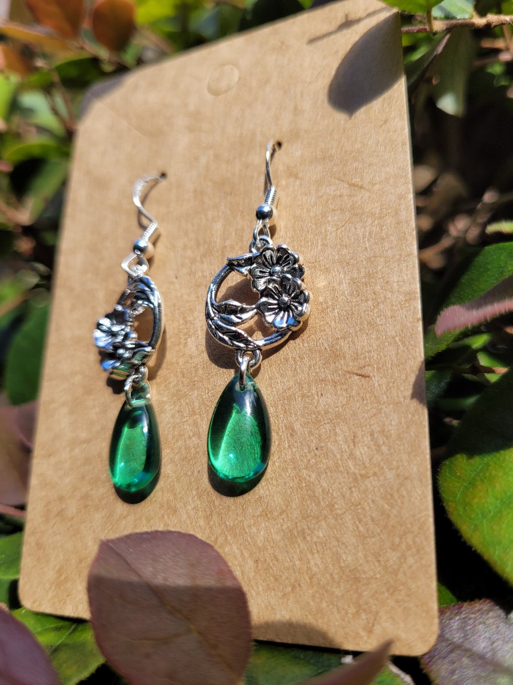 Botanical Teardrop Earrings - Multiple Color Options