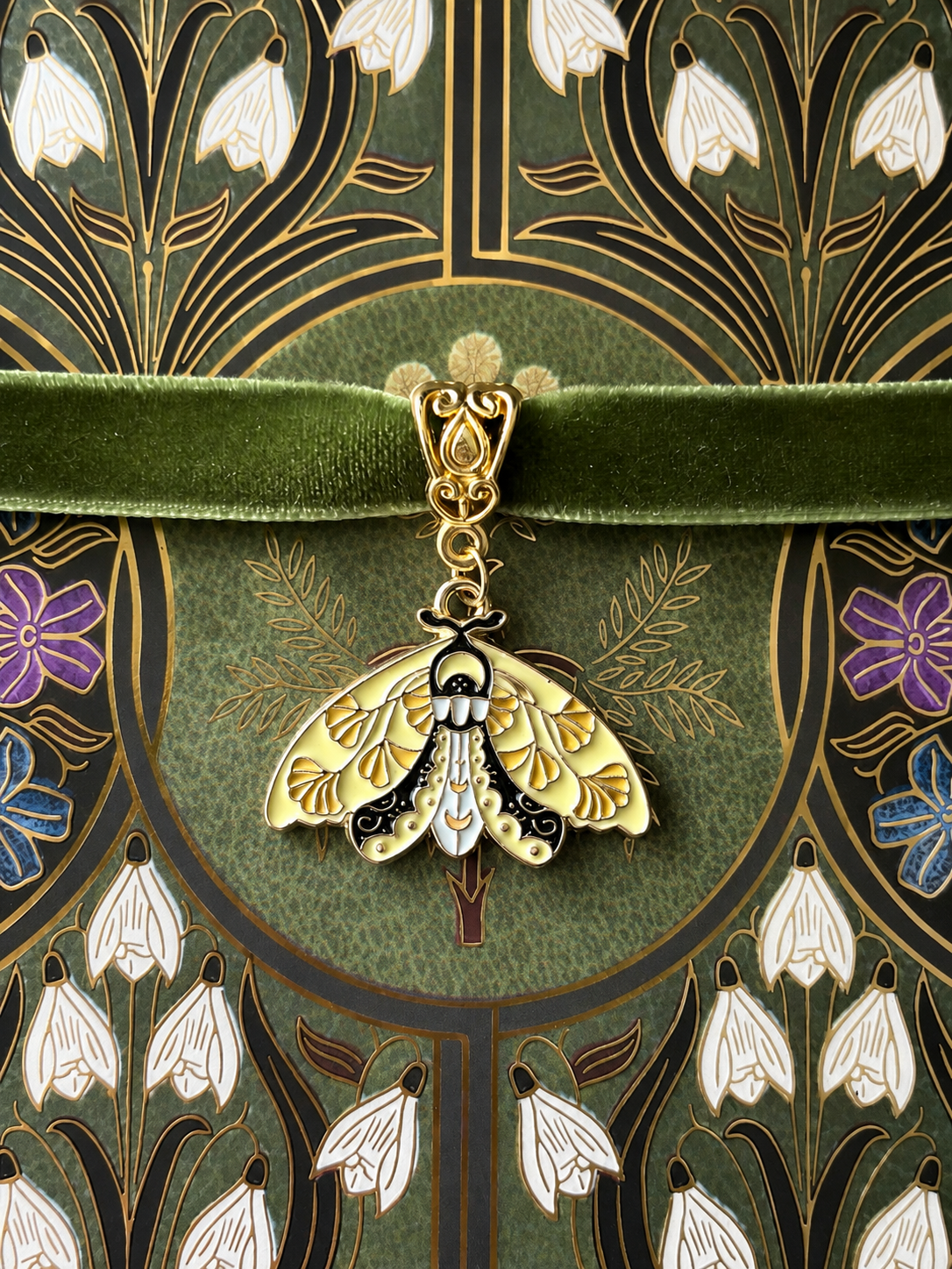 Woodland Moth Velvet Choker