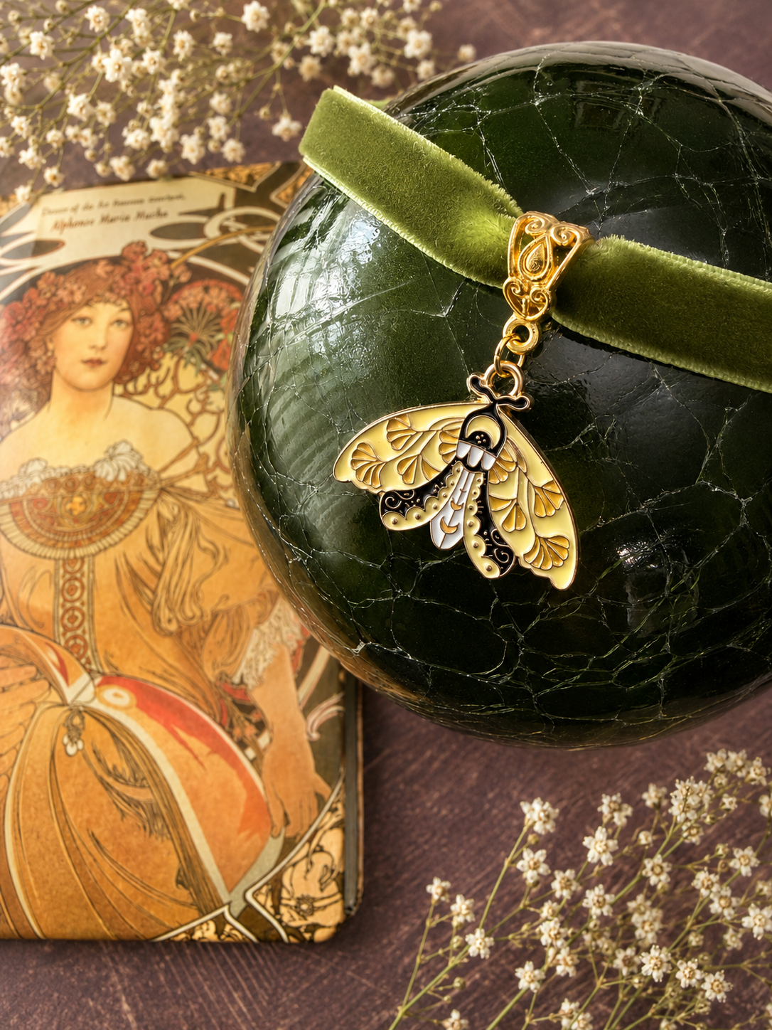 Woodland Moth Velvet Choker