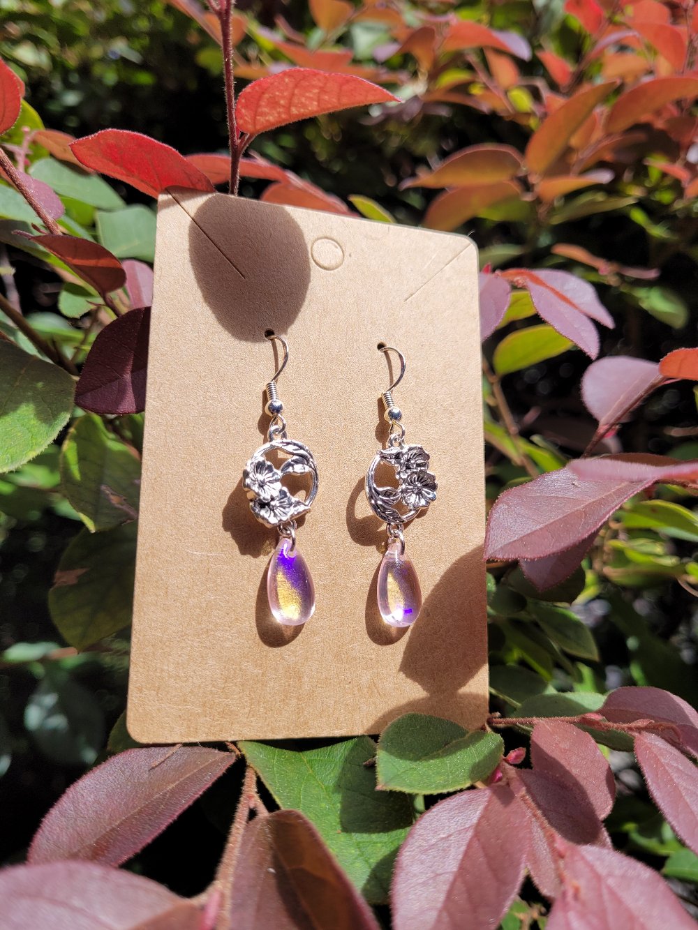 Botanical Teardrop Earrings - Multiple Color Options