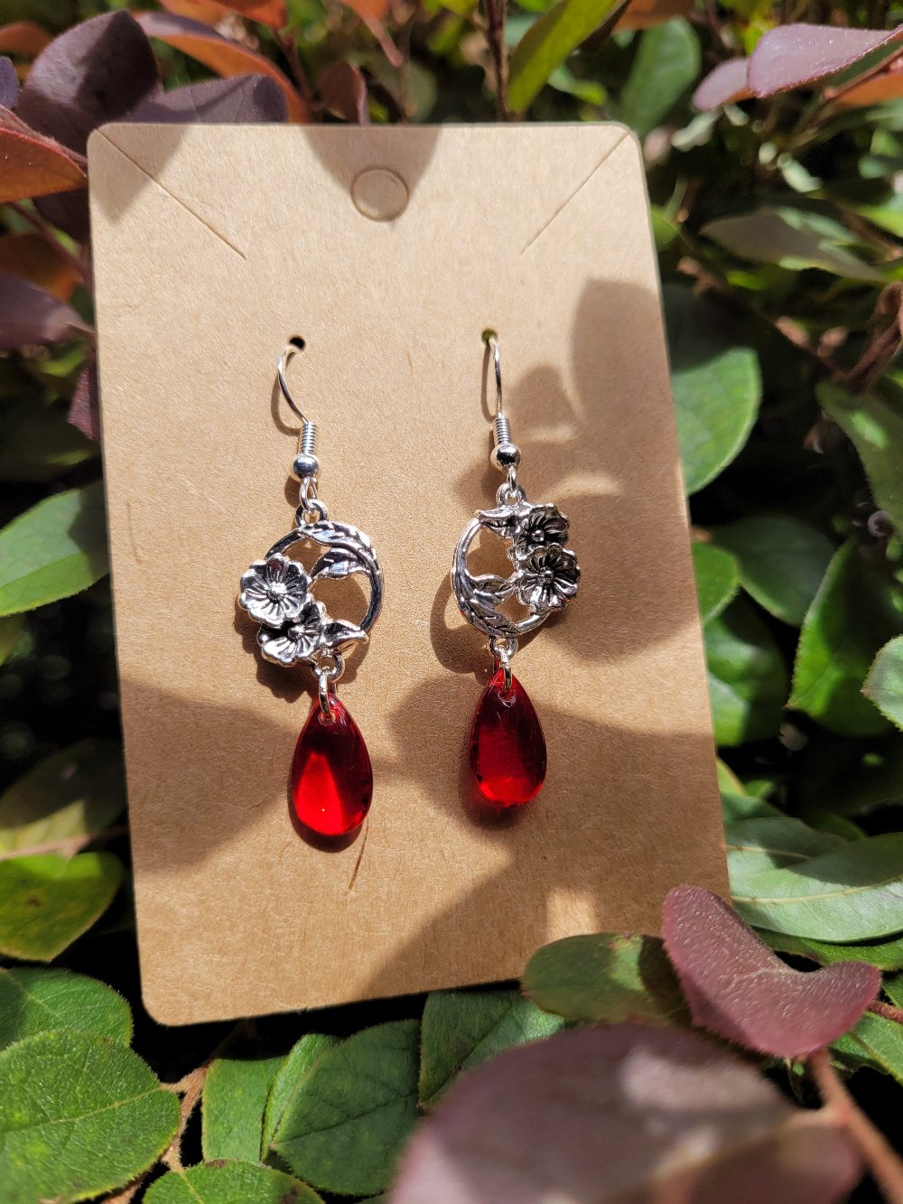 Botanical Teardrop Earrings - Multiple Color Options